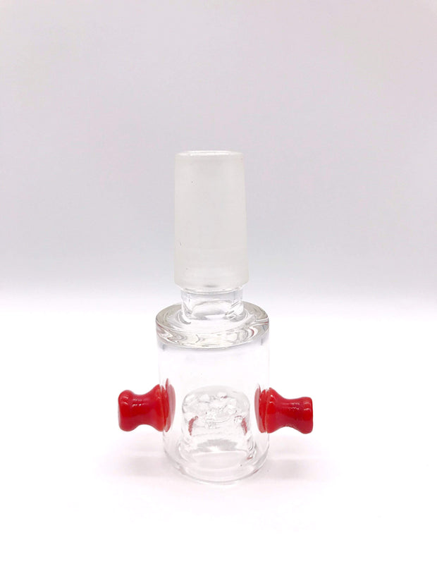 Smoke Station Waterpipe Bowl Red Clear Waterpipe Bowl with Built-In Screen - 14mm