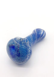Smoke Station Hand Pipe Blue Thick Solid Color Spoon with Rope Frit Hand Pipe