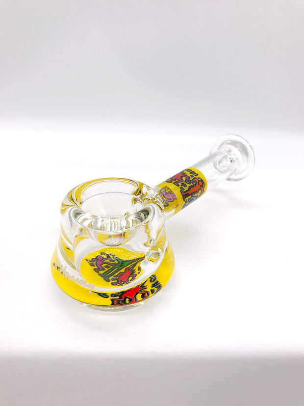 Smoke Station Hand Pipe Yellow Keith Haring Borosilicate American Spoon Hand Pipes