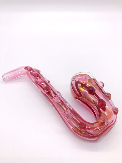 その他 Pink gold glass pipe Thick Gold-Fumed Saxophone Sherlock Hand Pipe – Smoke Station