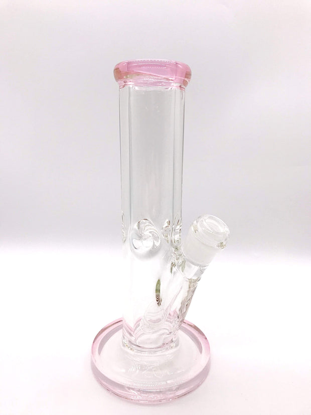 Smoke Station Water Pipe Pink 10” 9mm Thick American Tube Water Pipe