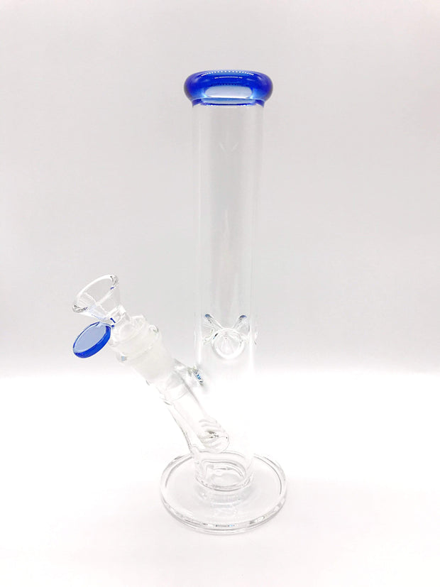 Smoke Station Water Pipe Baby-Blue 10" Straight tube with American color and ice pinch