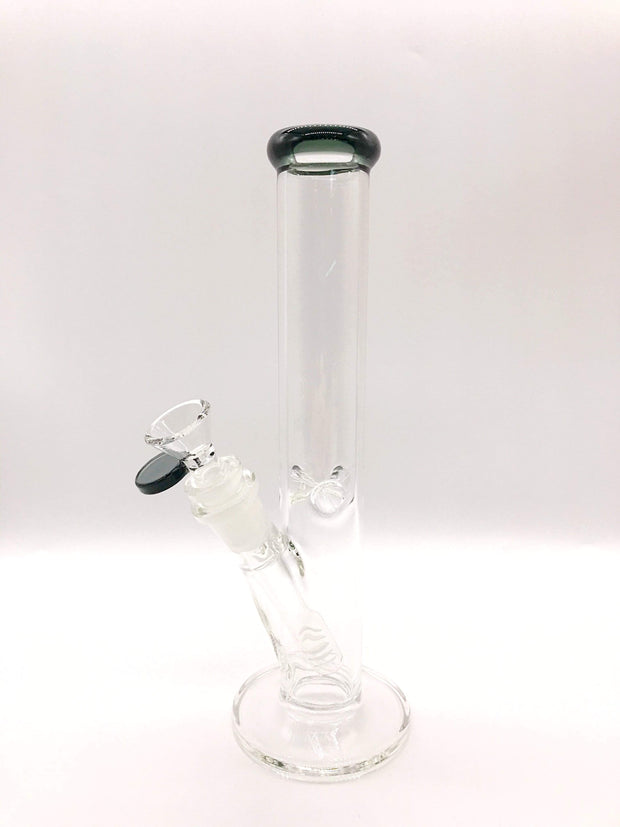 Smoke Station Water Pipe Gray 10" Straight tube with American color and ice pinch