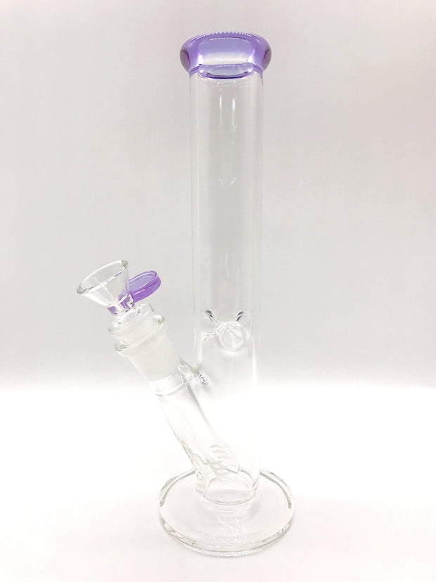Smoke Station Water Pipe Violet 10" Straight tube with American color and ice pinch