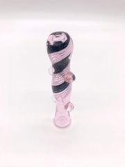 Smoke Station Hand Pipe 3” Black-and-Pink Dichro Chillum Hand Pipe