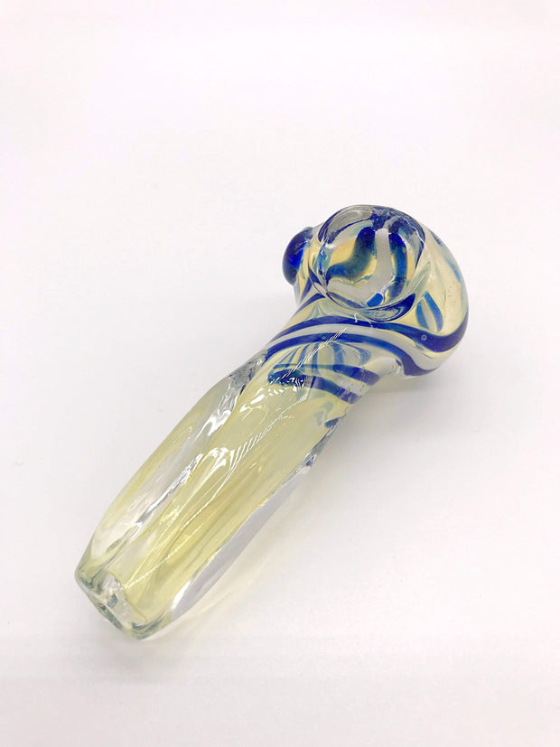Smoke Station Hand Pipe 3” Blue and White Stripe Clean Spoon Hand Pipe