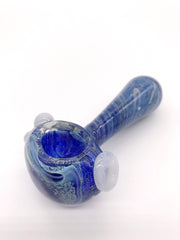 Smoke Station Hand Pipe Blue 4” Spoon with Detailed Linework Hand Pipe