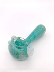 Smoke Station Hand Pipe Teal 4” Spoon with Detailed Linework Hand Pipe
