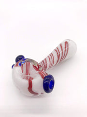 Smoke Station Hand Pipe White 4” Spoon with Detailed Linework Hand Pipe