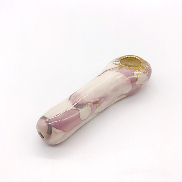 Smoke Station Hand Pipe 4in Ceramic Marble Spoon