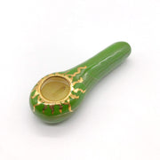 Smoke Station Hand Pipe Green 4in Ceramic Marble Spoon