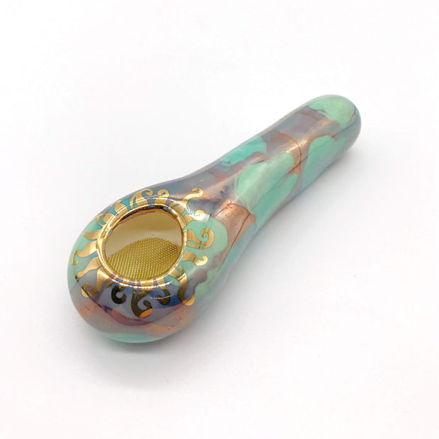 Smoke Station Hand Pipe Mint 4in Ceramic Marble Spoon