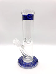 Smoke Station Water Pipe Blue 5mm Thick American Color Tube Water Pipe (10” tall 14mm)