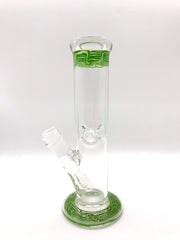 Smoke Station Water Pipe Green 5mm Thick American Color Tube Water Pipe (10” tall 14mm)