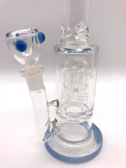 Smoke Station Water Pipe 5mm Thick Scientific Water Pipe with Dual Perc and Ice Catch