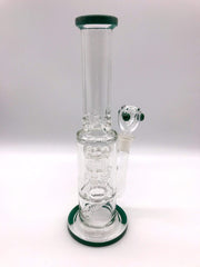 Smoke Station Water Pipe Dark-green 5mm Thick Scientific Water Pipe with Dual Perc and Ice Catch