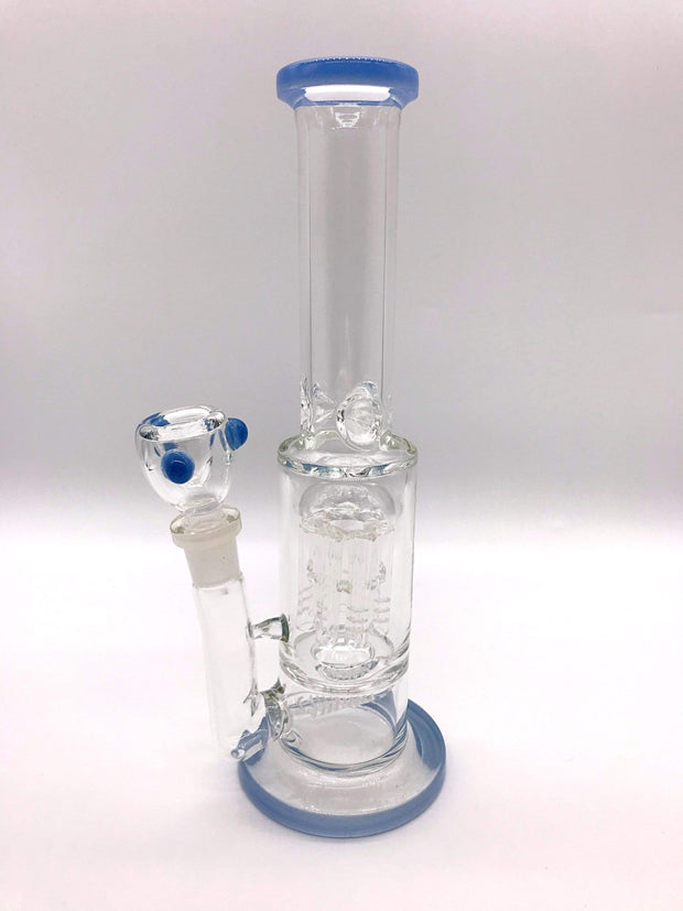 Smoke Station Water Pipe Lavender 5mm Thick Scientific Water Pipe with Dual Perc and Ice Catch
