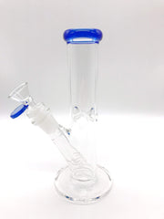 Smoke Station Water Pipe Blue 8" Straight tube with American color and ice pinch