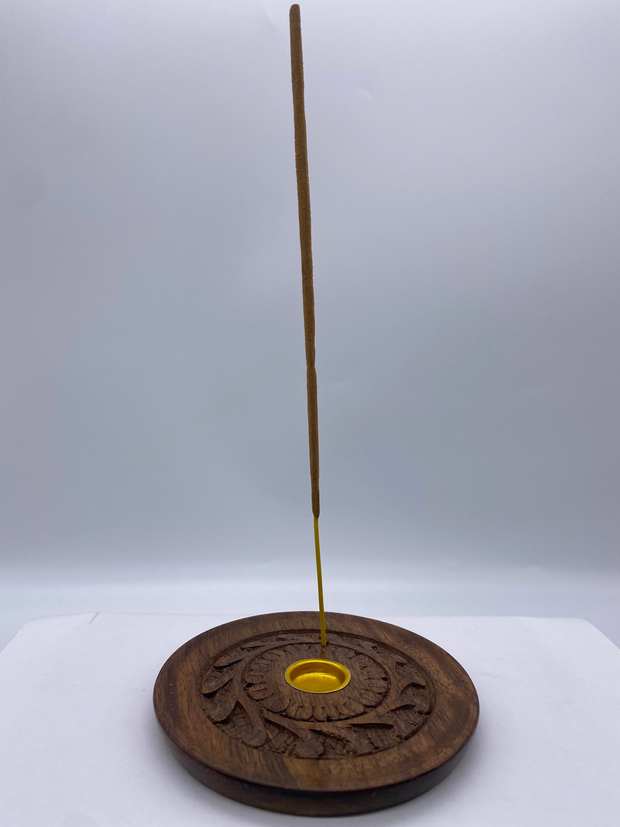 Gold Plated Wooden Incense Holder