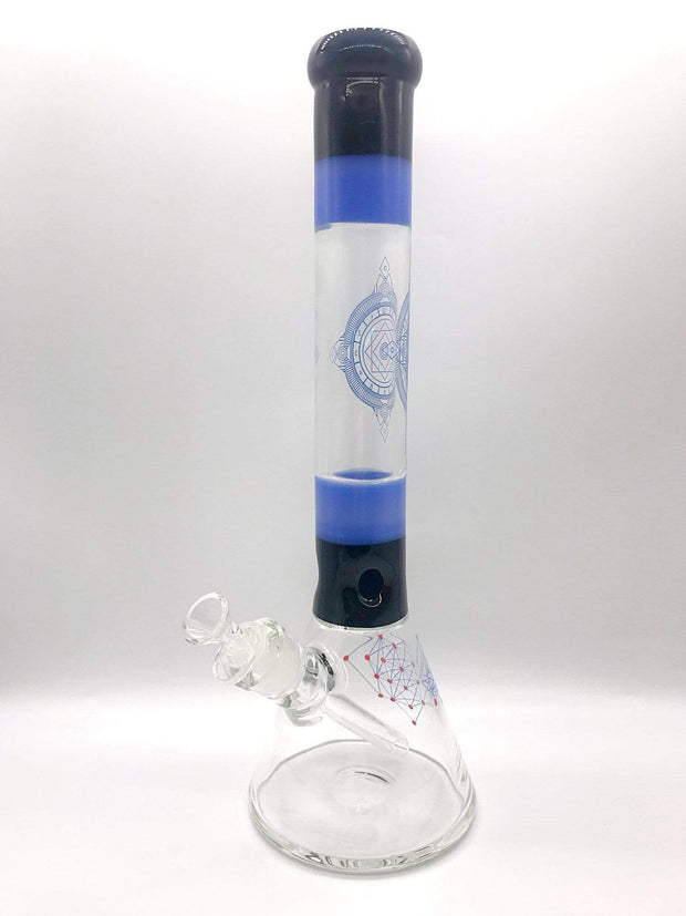 Smoke Station Water Pipe Blue 9mm Thick Base Two-Tone Zodiac Chart American  Water Pipe