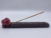 Wooden Incense Holder with Geode