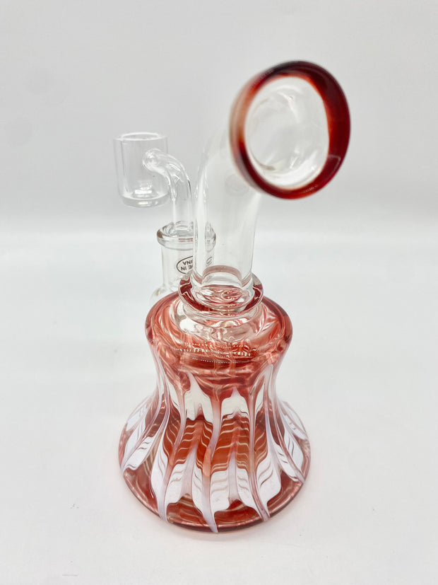 Red and White Glass Mini Rig 5.5"
