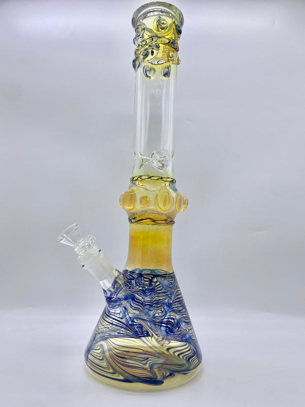 16" Gold Fumed Beaker Water Pipe