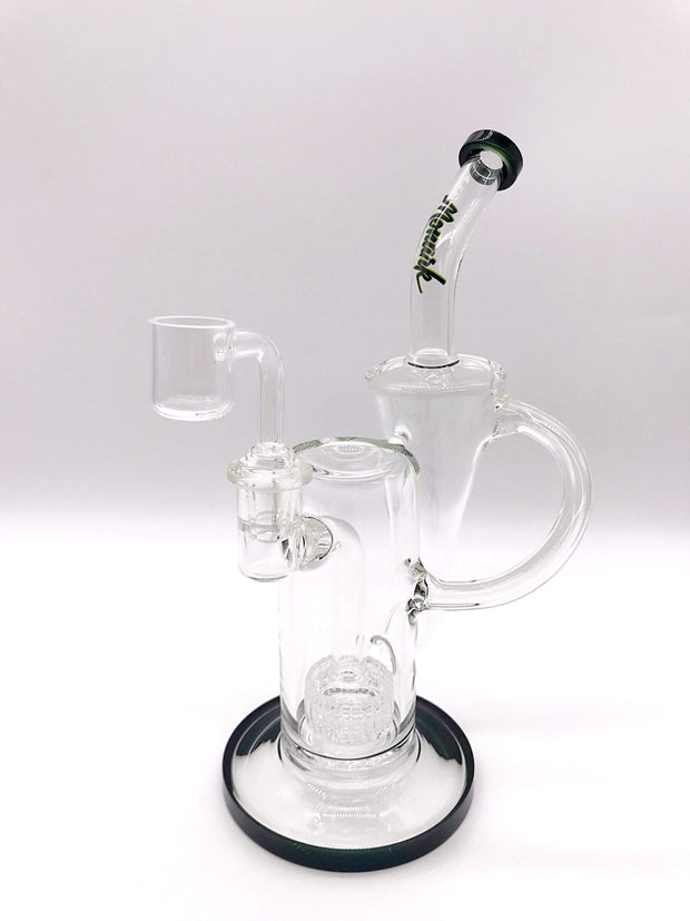 Smoke Station Water Pipe Clear-Black American Matrix Perc Recycler Rig