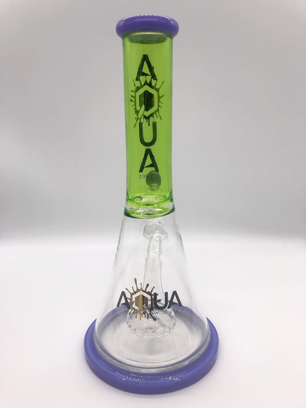Smoke Station Water Pipe Aqua Glass Teardrop Perc Beaker