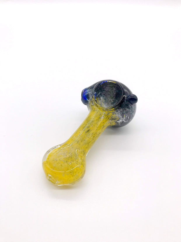 Smoke Station Hand Pipe Black / Yellow Bold Solid Two-Tone Color Spoon Hand Pipe
