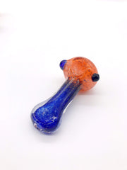 Smoke Station Hand Pipe Orange / Blue Bold Solid Two-Tone Color Spoon Hand Pipe