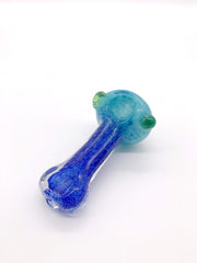 Smoke Station Hand Pipe Teal / Blue Bold Solid Two-Tone Color Spoon Hand Pipe