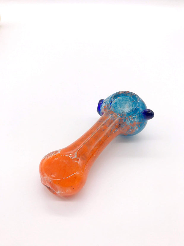 Smoke Station Hand Pipe Teal / Orange Bold Solid Two-Tone Color Spoon Hand Pipe