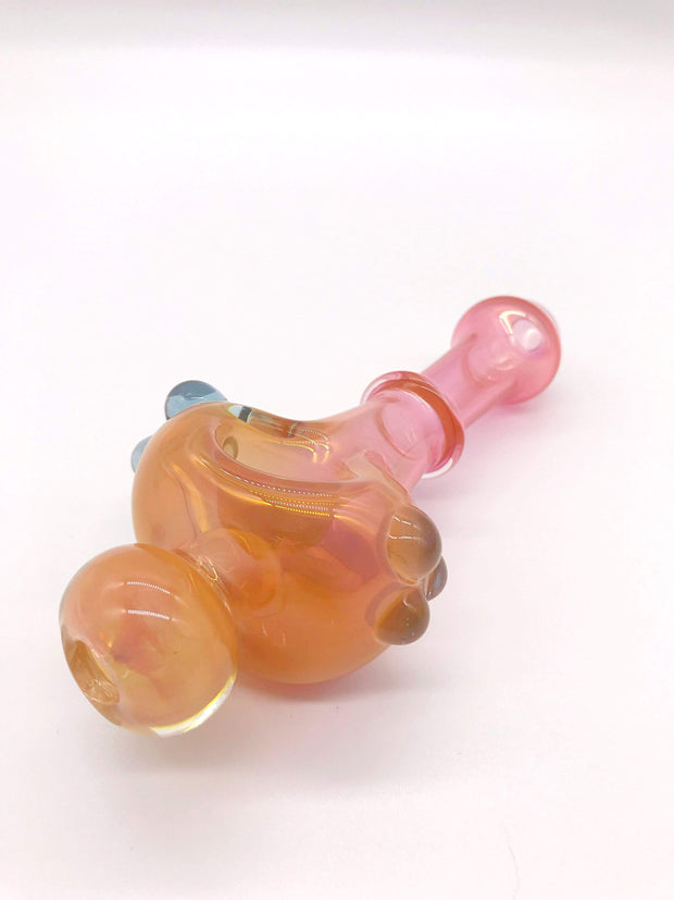 Smoke Station Hand Pipe Clear-Bubble Brickyard Productions Gold Fumed Front Carb Spoon Hand Pipe