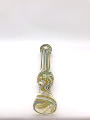 Smoke Station Hand Pipe Candy Cane Candy Cane Chillum with glass dew drops