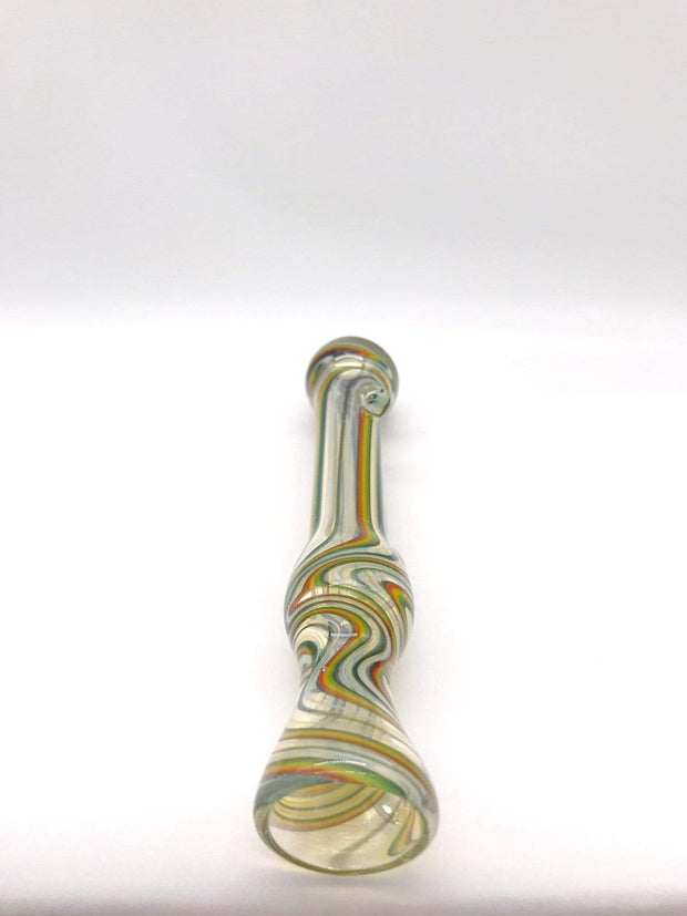 Smoke Station Hand Pipe Candy Cane Candy Cane Chillum with glass dew drops