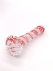 Smoke Station Hand Pipe Pink-White-Swirl Candy Cane Spoon Hand Pipe