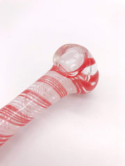 Smoke Station Hand Pipe Pink-White-Swirl Candy Cane Spoon Hand Pipe