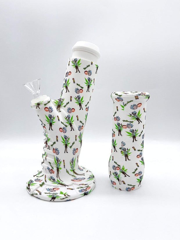 Smoke Station Water Pipe White Cartoon Characters Silicone Water Pipe