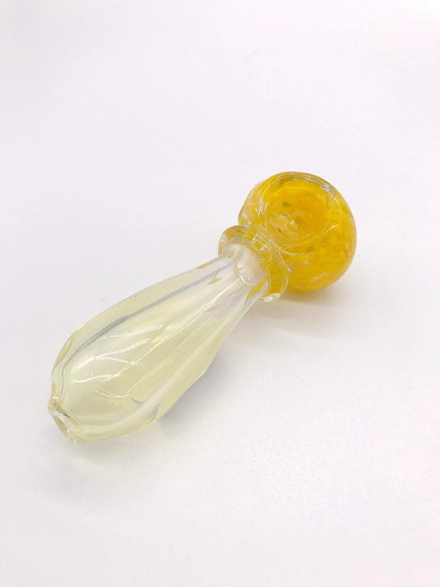 Smoke Station Hand Pipe Clear Spoon with Colored Bowl Grip