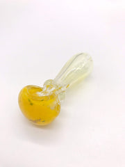 Smoke Station Hand Pipe Yellow Clear Spoon with Colored Bowl Grip