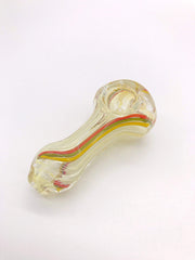 Smoke Station Hand Pipe Clear Clear Spoon with Linework Hand Pipe