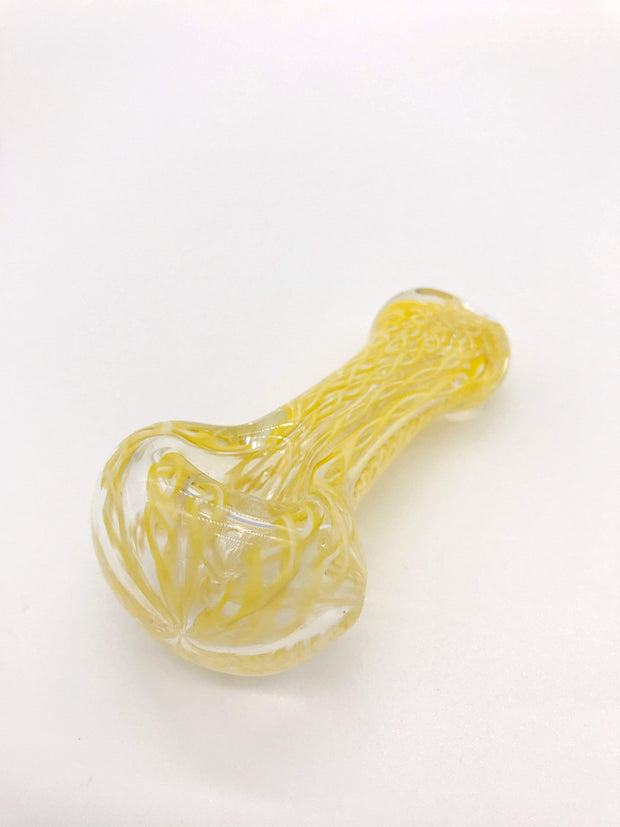 Smoke Station Hand Pipe Clear Spoon with Linework Hand Pipe