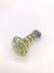 Smoke Station Hand Pipe Fumed Pale Green Clear Spoon with Ribbon Hand Pipe