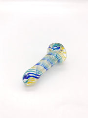 Smoke Station Hand Pipe Clear Spoons with Frit Work