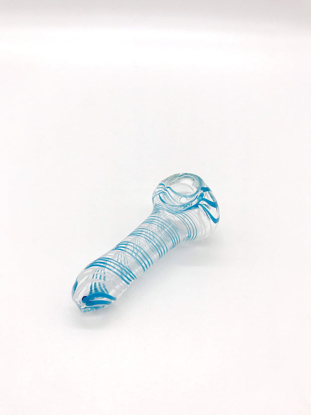 Smoke Station Hand Pipe Clear Spoons with Frit Work
