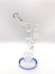 Smoke Station Water Pipe Clover Glass Dual-Cell Percolated Sidecar Rig