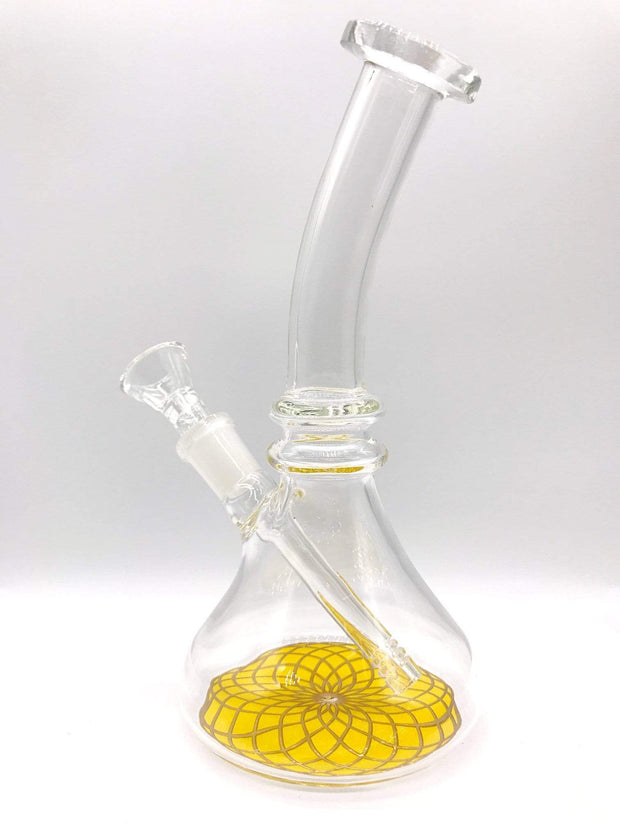 Smoke Station Water Pipe Gold Colorful flower of life water pipe bubbler
