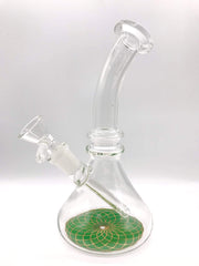 Smoke Station Water Pipe Royal Green Colorful flower of life water pipe bubbler