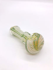 Smoke Station Hand Pipe Colorful Spoon with Linework and Ribbon Hand Pipe